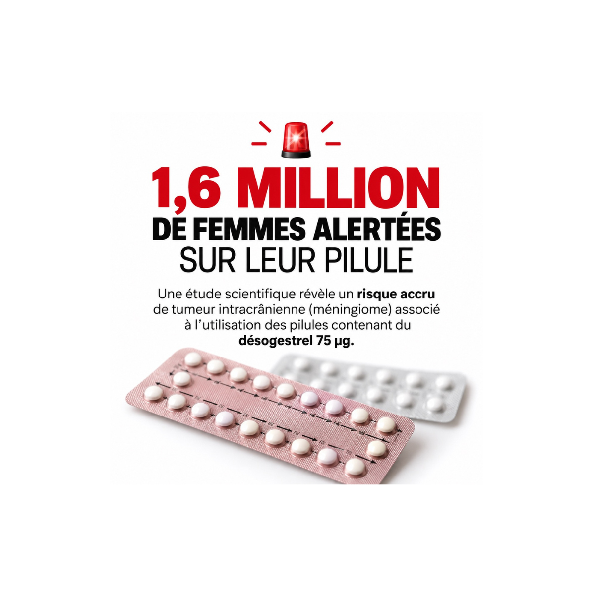 1.6 million women in France alerted about their contraceptive pill: increased risk of intracranial tumor (meningioma)