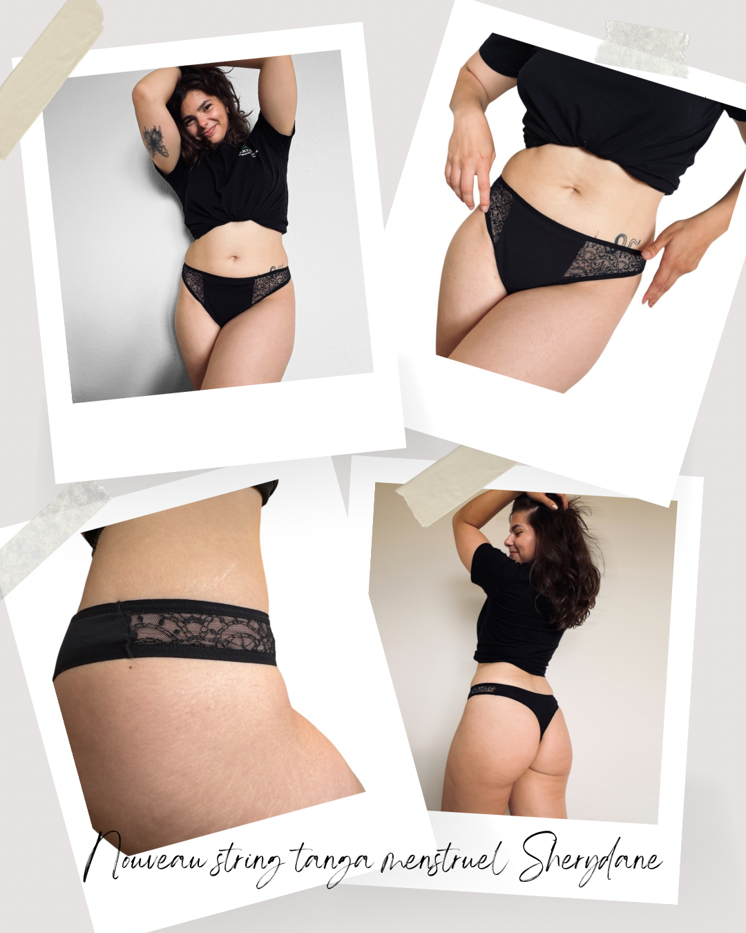 String tanga menstruel flux léger Sherydane