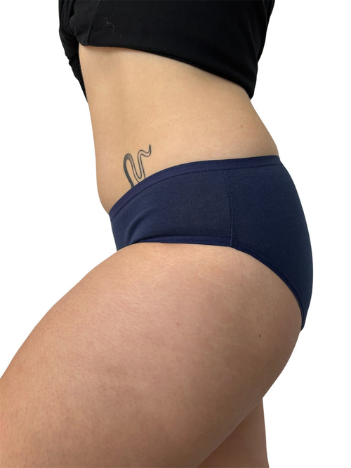 culotte menstruelle marine flux moyen-coton bio- Sherydane-suisse