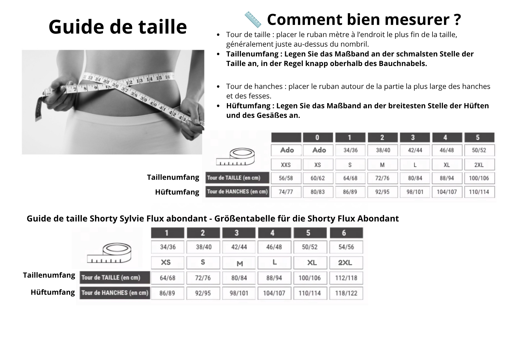 guide de taille culottes menstruelles bio sherydane-suisse